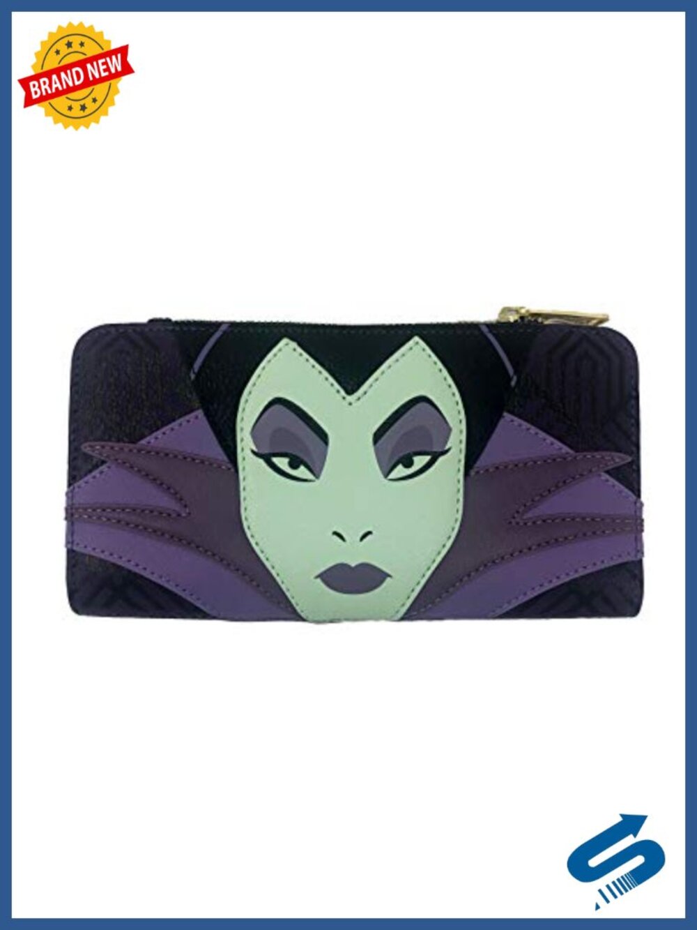 Loungefly Disney Maleficent Top Zip Wallet Bifold Faux Leather